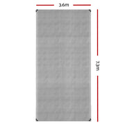 Instahut 3.6x7.3m Tarp Camping Tarps Poly Tarpaulin Heavy Duty Cover 180gsm Silver - Outbackers