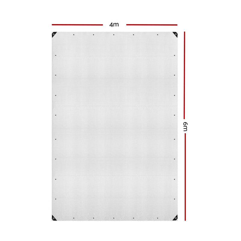 Instahut 4x6m Tarp Camping Tarps Poly Tarpaulin Heavy Duty Cover 135gsm Clear - Outbackers
