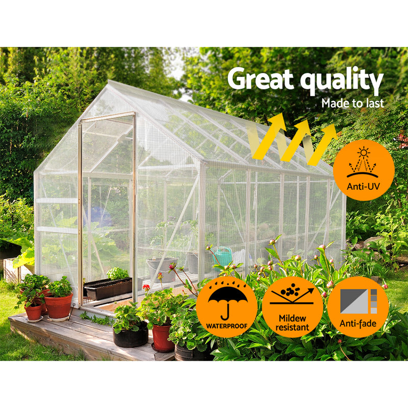 Instahut 6x9m Tarp Camping Tarps Poly Tarpaulin Heavy Duty Cover 135gsm Clear - Outbackers