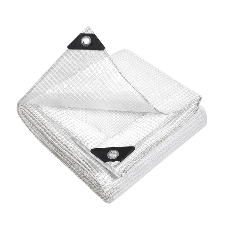 Instahut 9x12m Tarp Camping Tarps Poly Tarpaulin Heavy Duty Cover 135gsm Clear - Outbackers