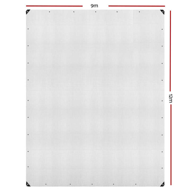 Instahut 9x12m Tarp Camping Tarps Poly Tarpaulin Heavy Duty Cover 135gsm Clear - Outbackers
