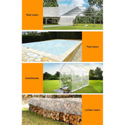 Instahut 9x12m Tarp Camping Tarps Poly Tarpaulin Heavy Duty Cover 135gsm Clear - Outbackers