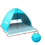 Weisshorn Pop Up Beach Tent Camping Hiking 3 Person Sun Shade Fishing Shelter - Outbackers