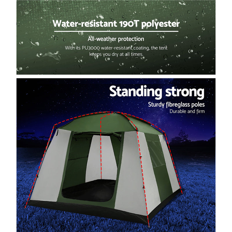 Weisshorn Camping Tent 6 Person Tents Family Hiking Dome - Outbackers