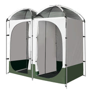 Weisshorn Double Camping Shower Toilet Tent Outdoor Portable Change Room Green - Outbackers
