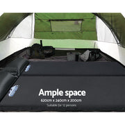 Weisshorn Family Camping Tent 12 Person Hiking Beach Tents (3 Rooms) Green - Outbackers
