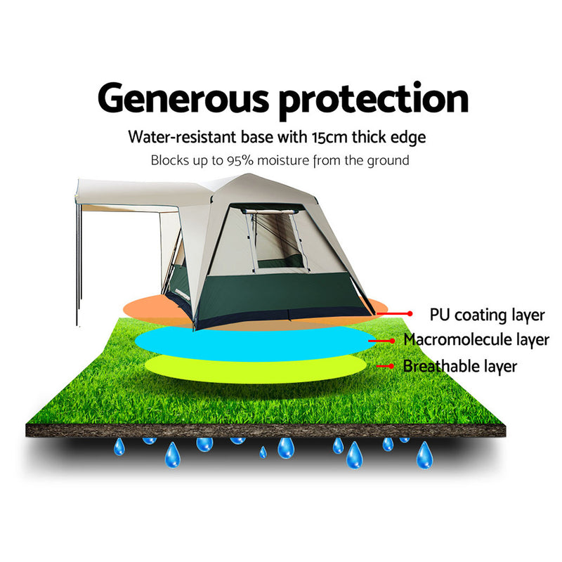 Weisshorn Instant Up Camping Tent 4 Person Pop up Tents Family Hiking Dome Camp - Outbackers