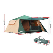 Weisshorn Instant Up Camping Tent 8 Person Pop up Tents Family Hiking Dome Camp - Outbackers