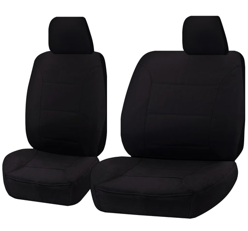 Seat Covers for HOLDEN COLORADO RG SERIES 06/2012 - 2016 SINGLE CAB CHASSIS UTILITY FRONT BUCKET + _ BENCH BLACK ALL TERRAIN - Outbackers