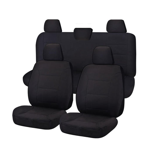 Seat Covers for TOYOTA HILUX TGN121R SERIES 03/2016 - ON DUAL CAB UTILITY FR BLACK ALL TERRAIN - Outbackers