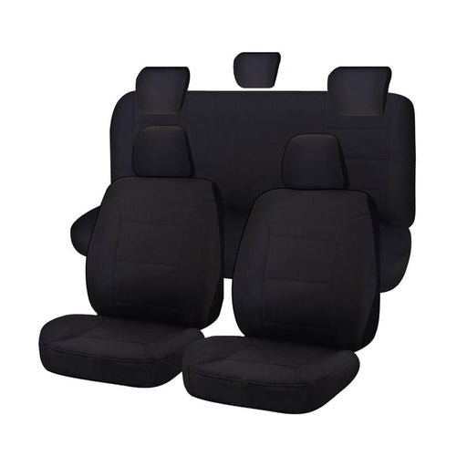 Seat Covers for TOYOTA HILUX SR - SR5 4X4 KUN26R - GGN25R 04/2005 - 06/2015 S DUAL CAB UTILITY FR BLACK ALL TERRAIN - Outbackers