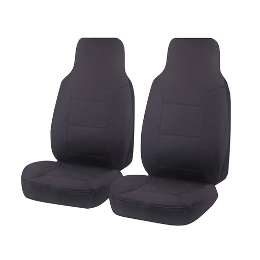 Seat Covers for TOYOTA HILUX SR GUN123R / GUN126R SERIES 08/2015 - ON SINGLE CAB CHASSIS FRONT 2 X HIGH BUCKETS CHARCOAL ALL TERRAIN - Outbackers
