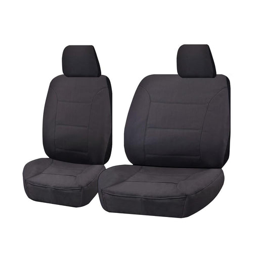 Seat Covers for TOYOTA LANDCRUISER 70 SERIES VDJ 05/2008 - ON SINGLE / DUAL CAB FRONT BUCKET + _ BENCH CHARCOAL ALL TERRAIN - Outbackers