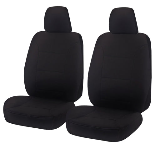 Seat Covers for TOYOTA LANDCRUISER 70 SERIES VDJ 05/2008 - ON SINGLE / DUAL CAB FRONT 2X BUCKETS BLACK ALL TERRAIN - Outbackers