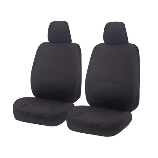 Seat Covers for TOYOTA LANDCRUISER 70 SERIES VDJ 05/2008 - ON SINGLE / DUAL CAB FRONT 2X BUCKETS CHARCOAL ALL TERRAIN - Outbackers
