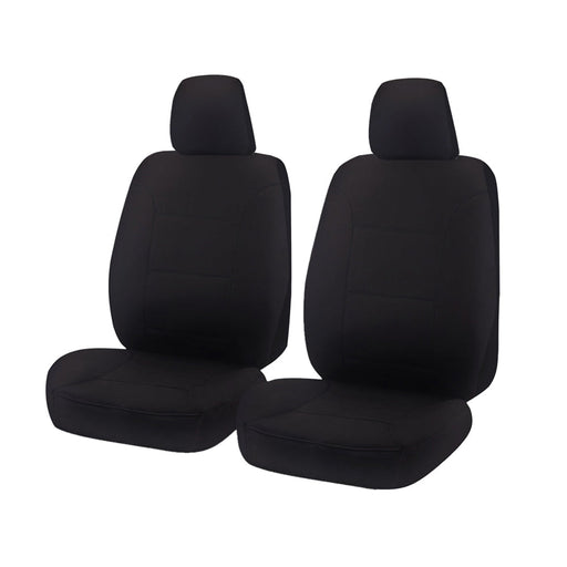 Seat Covers for NISSAN NAVARA D23 SERIES 1-3 NP300 03/2015 - ON SINGLE / DUAL CAB FRONT 2X BUCKETS BLACK CHALLENGER - Outbackers