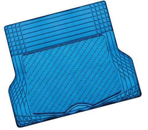 ALUMINIUM LOOK 1-Piece Boot Mat - BLUE [Rubber/Aluminium Look] - Outbackers