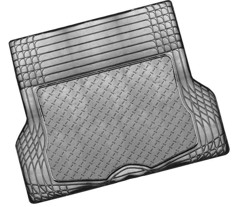 ALUMINIUM LOOK 1-Piece Boot Mat - CARBON [Rubber/Aluminium Look] - Outbackers