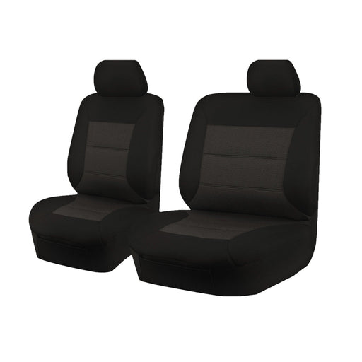 Seat Covers for ISUZU D-MAX 06/2012 - 2016 SINGLE CAB CHASSIS UTILITY FRONT BUCKET + _ BENCH BLACK PREMIUM - Outbackers
