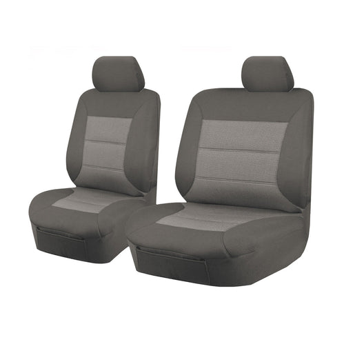 Seat Covers for ISUZU D-MAX 06/2012 - 2016 SINGLE CAB CHASSIS UTILITY FRONT BUCKET + _ BENCH GREY PREMIUM - Outbackers