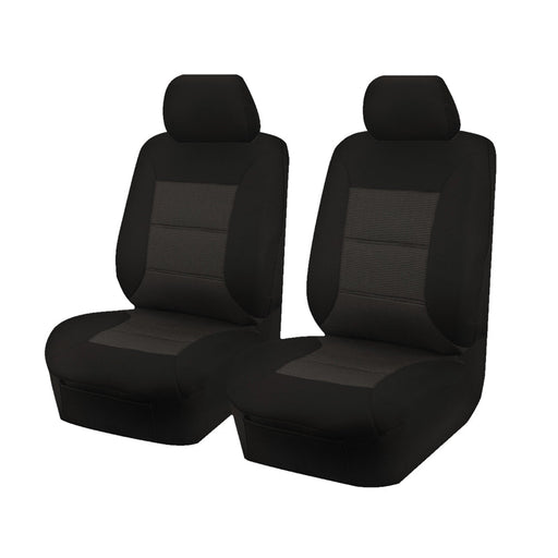 Seat Covers for ISUZU D-MAX 06/2012 - 06/2020 SINGLE/DUAL CAB UTILITY FRONT 2X BUCKETS BLACK PREMIUM - Outbackers
