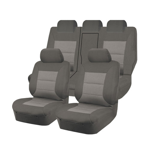 Seat Covers for MITSUBISHI OUTLANDER ZJ.ZK, ZL SERIES 11/2012 - 07/2021 4X4 SUV/WAGON 5 SEATERS FR GREY PREMIUM - Outbackers