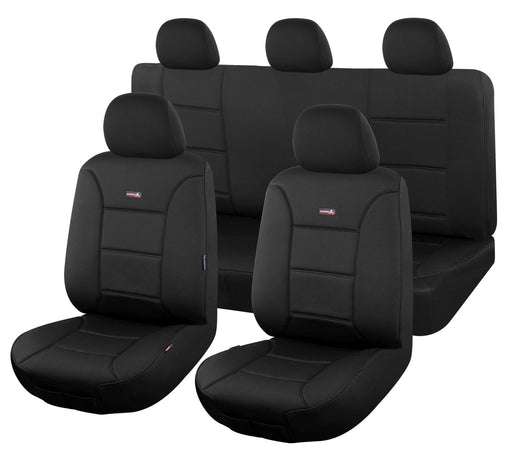 Seat Covers for NISSAN NAVARA SL, ST, ST-X, PRO-4X DUAL CAB 12/2020-ON SHARKSKIN Elite Black - Outbackers