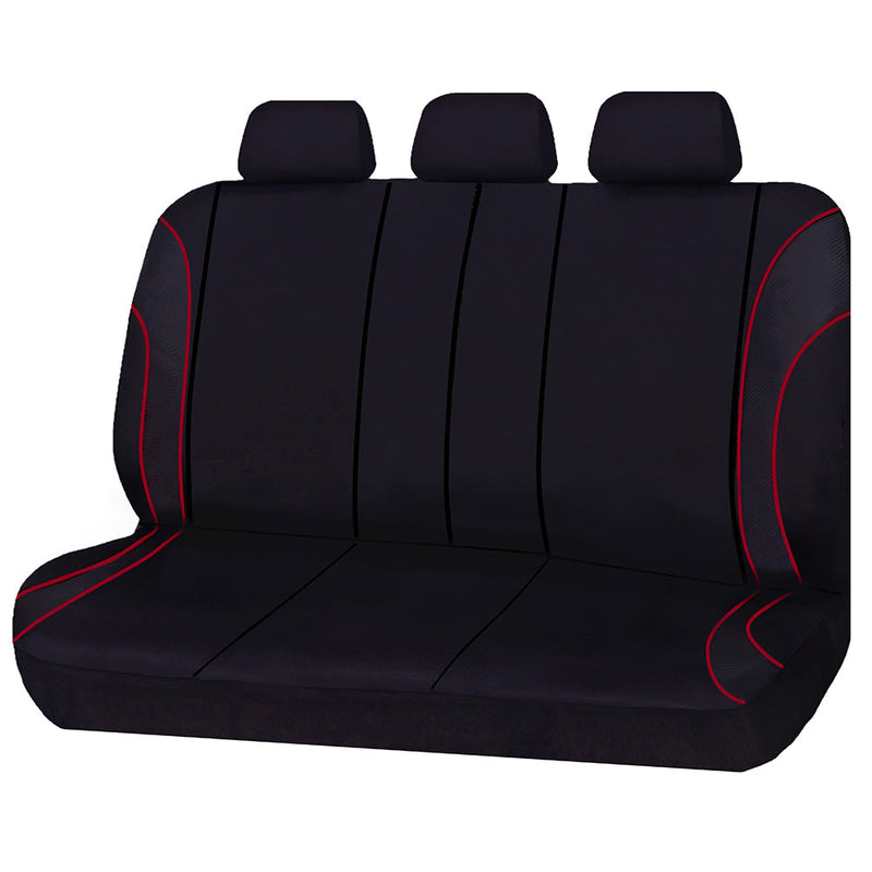 Universal Strident Rear Seat Covers Size 06/08S | Red Piping - Outbackers