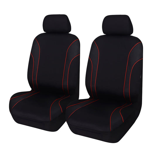 Universal Strident Front Seat Covers Size 30/35 | Red Piping - Outbackers