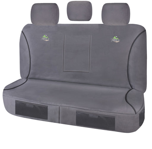 Seat Covers for MITSUBISHI TRITON ML-MN SERIES 06/ 2006 ? 2015 DUAL CAB UTILITY REAR BENCH WITH A/REST CHARCOAL TRAILBLAZER - Outbackers