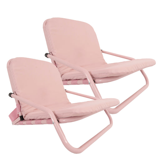Havana Outdoors Beach Chair Portable Summer Camping Foldable Folding 2 Pack - Pink - Outbackers