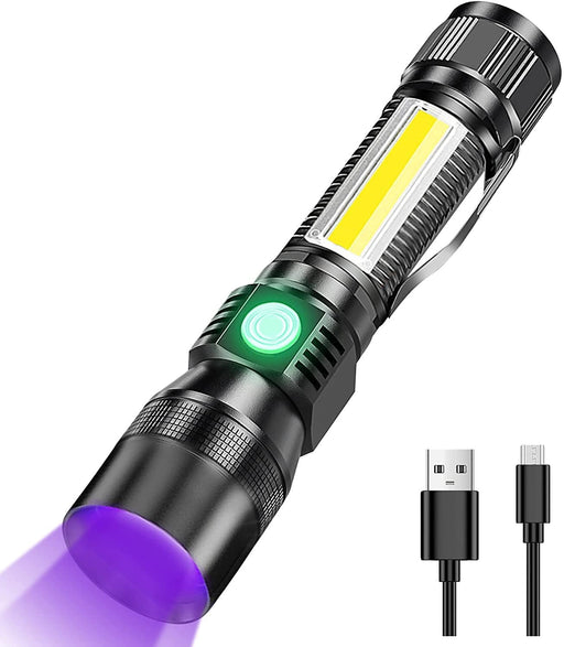 7 Modes Waterproof Rechargeable UV Light Flashlight Torch for Camping - Outbackers