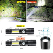 7 Modes Waterproof Rechargeable UV Light Flashlight Torch for Camping - Outbackers