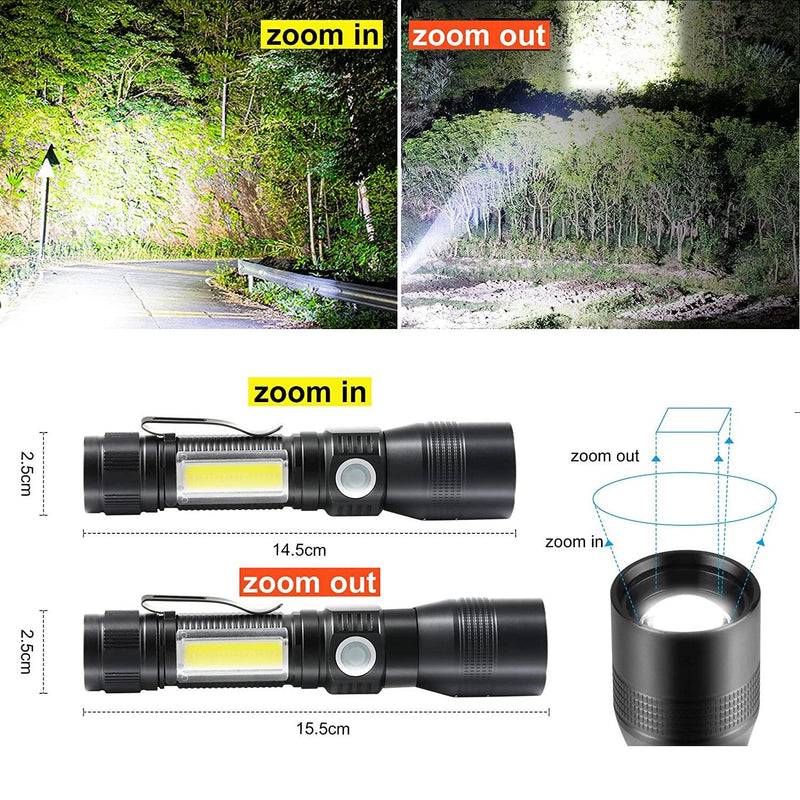 7 Modes Waterproof Rechargeable UV Light Flashlight Torch for Camping - Outbackers