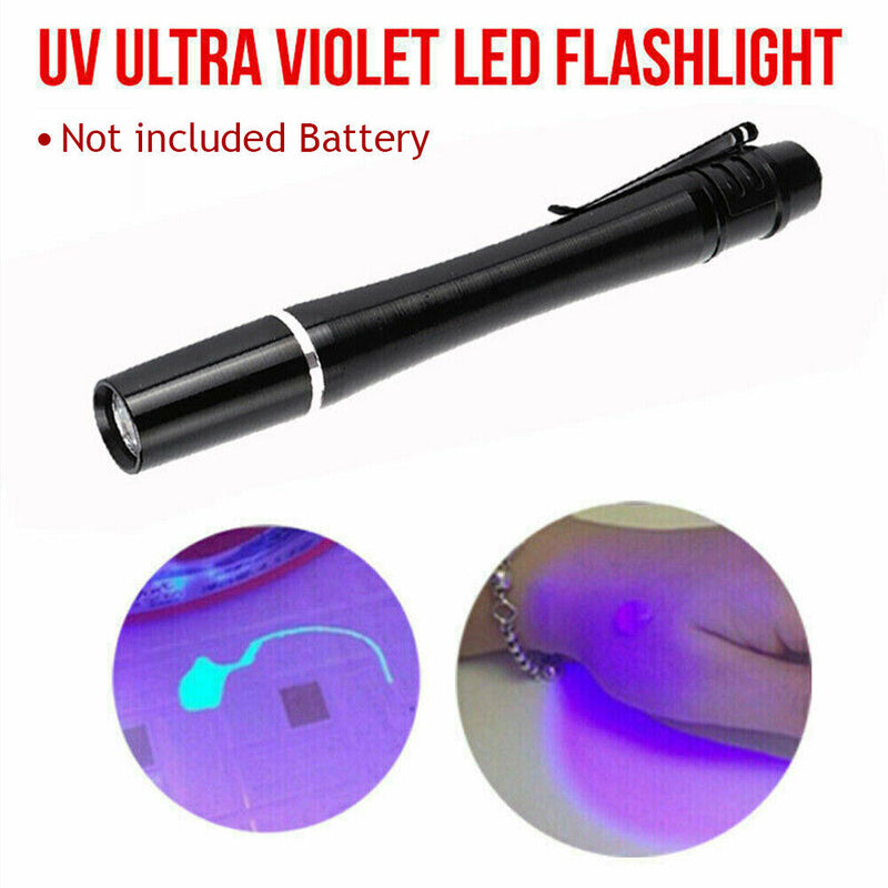 Mini UV 395nm Inspection Pen Torch Ultra Violet Flashlight Pocket Lamp Fluoresce - Outbackers