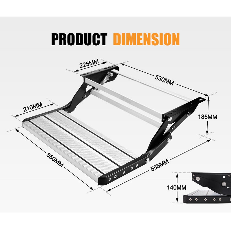Caravan Step Aluminium 200KG Pull Out Step Folding Camper Trailer Motorhome Step - Outbackers
