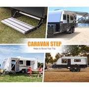 Caravan Step Aluminium 200KG Pull Out Step Folding Camper Trailer Motorhome Step - Outbackers