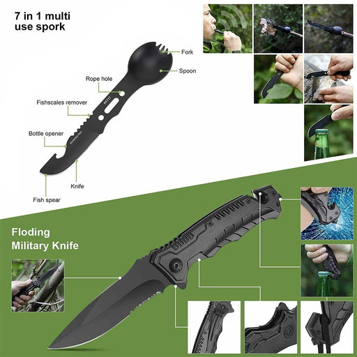 Tactical Emergency Survival Kit Outdoor Sports Hiking Camping SOS Tool Equipment - Outbackers