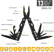 Multi Tool Mini Camping Survival Folding Screwdriver 13 in one Pliers Pocket AU - Outbackers