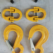 2X 8mm Eye Sling Hook + Hammer Lock Safety Chain Caravan Trailer Connecting Extend - Outbackers
