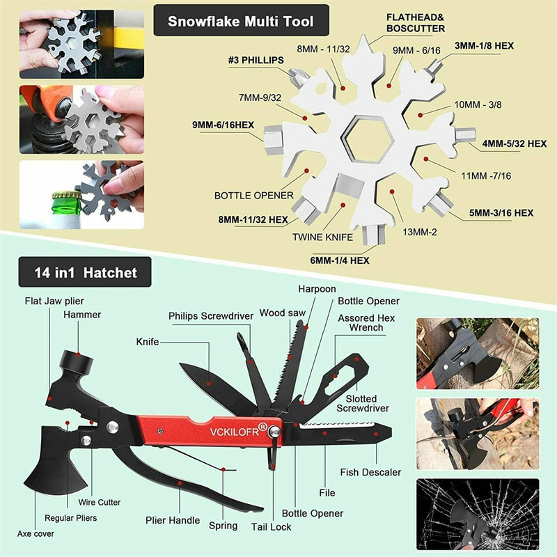 32 In 1 Emergency Survival Equipment Kit Camping SOS Tool Sports Tactical Hiking - Outbackers
