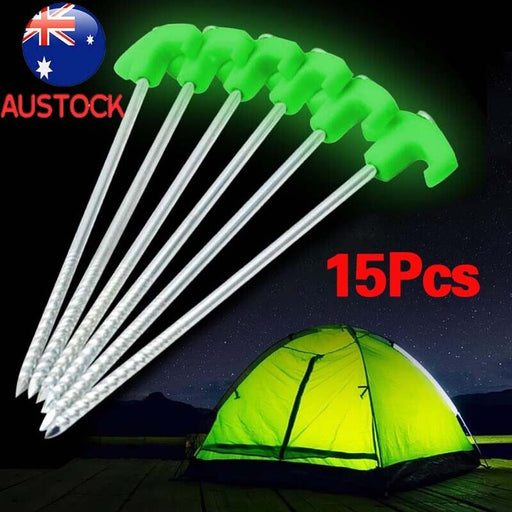 15PCS/set Tent Pegs Heavy Duty Screw Steel In Ground Camping Stakes Outdoor Nail - Outbackers