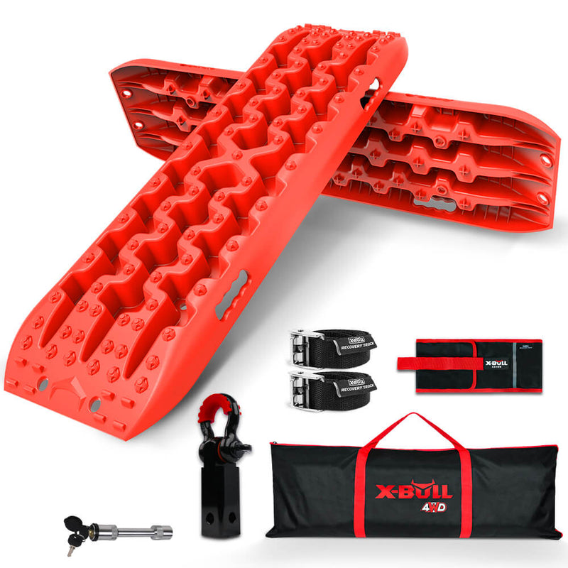 X-BULL Hitch Receiver 5T Recovery Receiver With 2PCS Recovery tracks Boards Gen3.0 Red - Outbackers