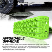 X-BULL 2PCS Recovery Tracks Snow Mud 4WD With Carry bag 4PC mounting bolts Green - Outbackers