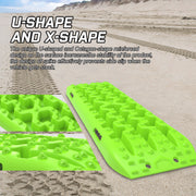 X-BULL 2PCS Recovery Tracks Snow Mud 4WD With Carry bag 4PC mounting bolts Green - Outbackers
