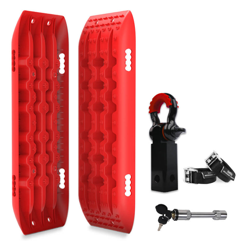 X-BULL Hitch Receiver 5T Recovery Receiver With 2PCS Recovery tracks Boards Gen2.0 Red - Outbackers