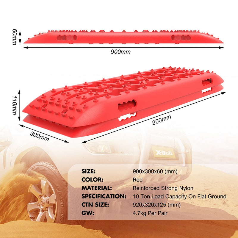 X-BULL Hitch Receiver 5T Recovery Receiver With 2PCS Recovery tracks Boards Gen2.0 Red - Outbackers