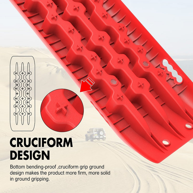 X-BULL Hitch Receiver 5T Recovery Receiver With 2PCS Recovery tracks Boards Gen2.0 Red - Outbackers