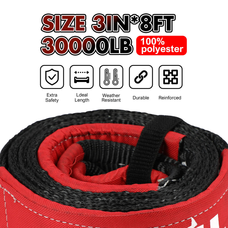 X-BULL Recovery Kit Kinetic Recovery Rope With 2PCS Recovery Tracks Gen2.0 Red - Outbackers