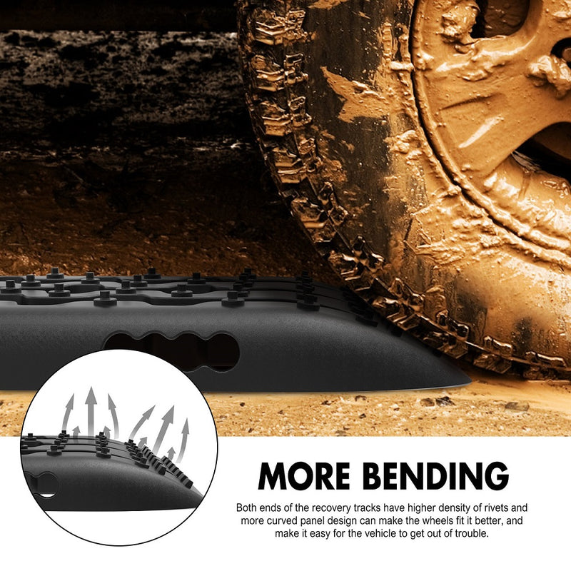 X-BULL KIT1 Recovery track Board Traction Sand trucks strap mounting 4x4 Sand Snow Car BALCK - Outbackers